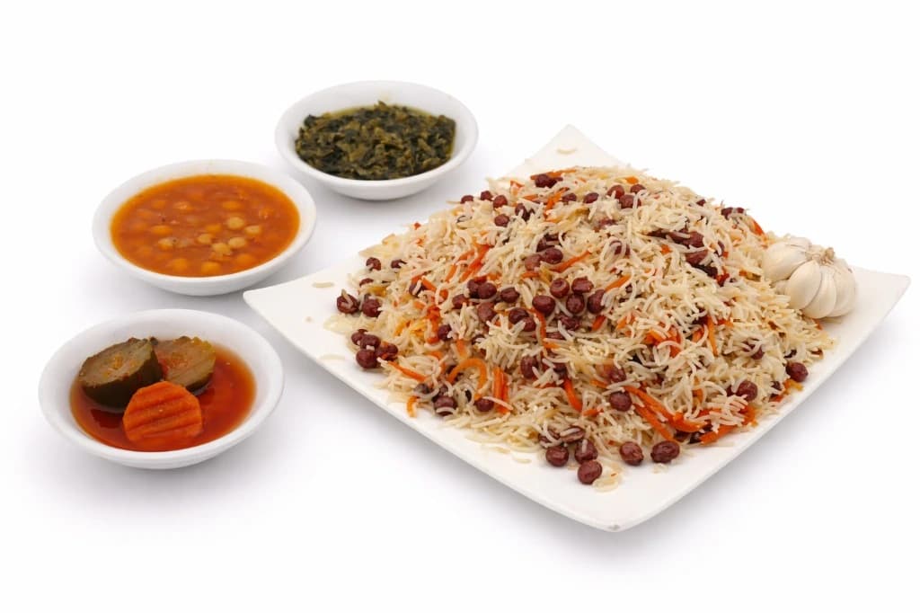 Afghan Qabili Uzbeki — Fragrant rice with lamb, carrots and raisins